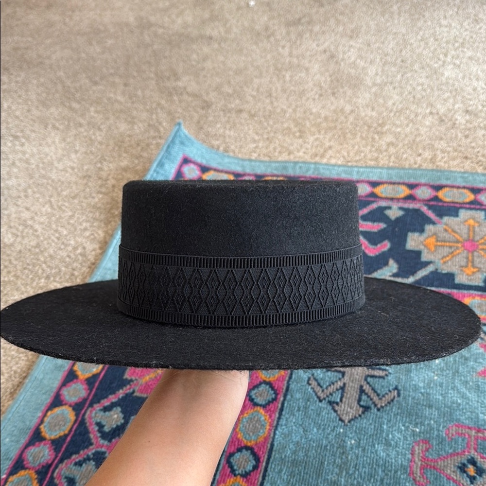 ASN Black Wide-Brim Hat